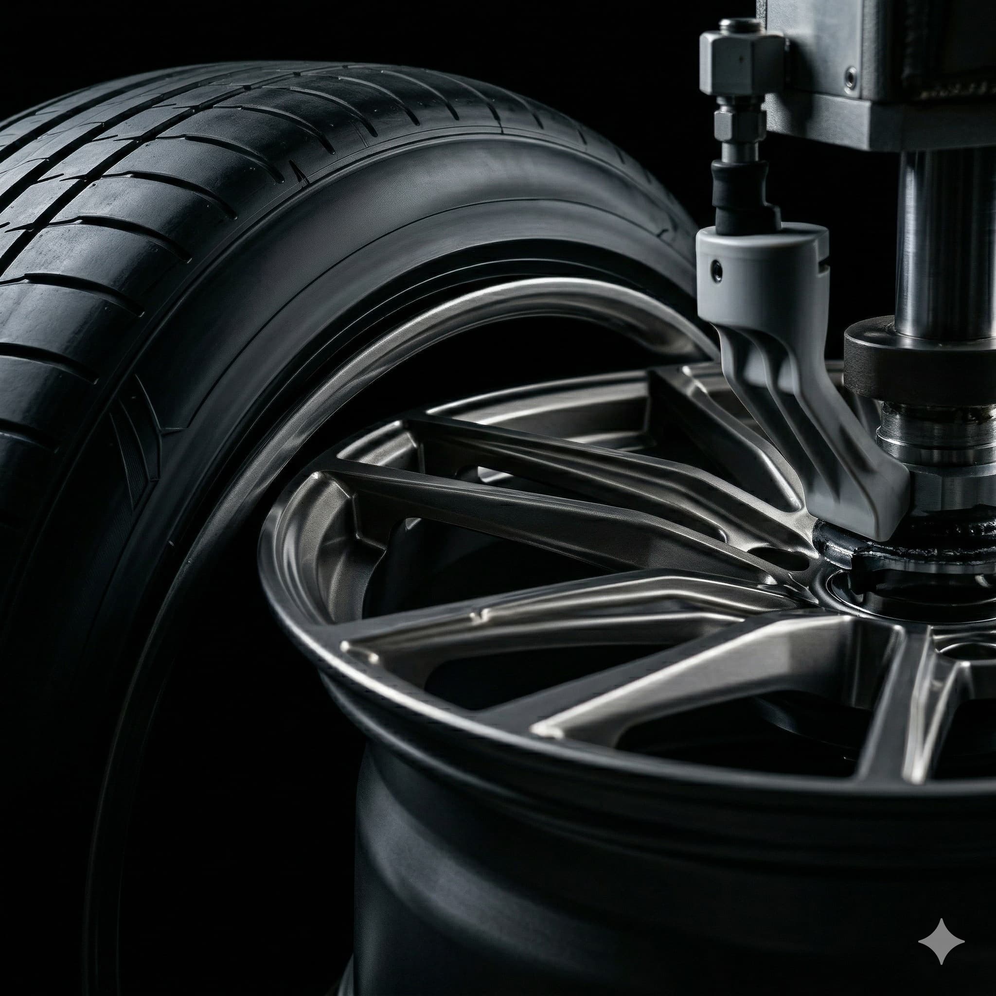 Luxus-Alufelge bei der Montage – bis 22 Zoll